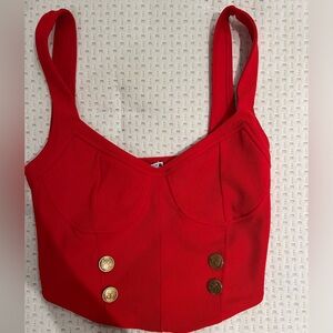 NWOT Red Zara corset top